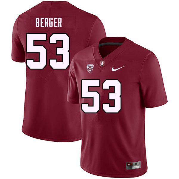 Men #53 Carson Berger Stanford Cardinal College Football Jerseys Stitched Sale-Cardinal - Click Image to Close